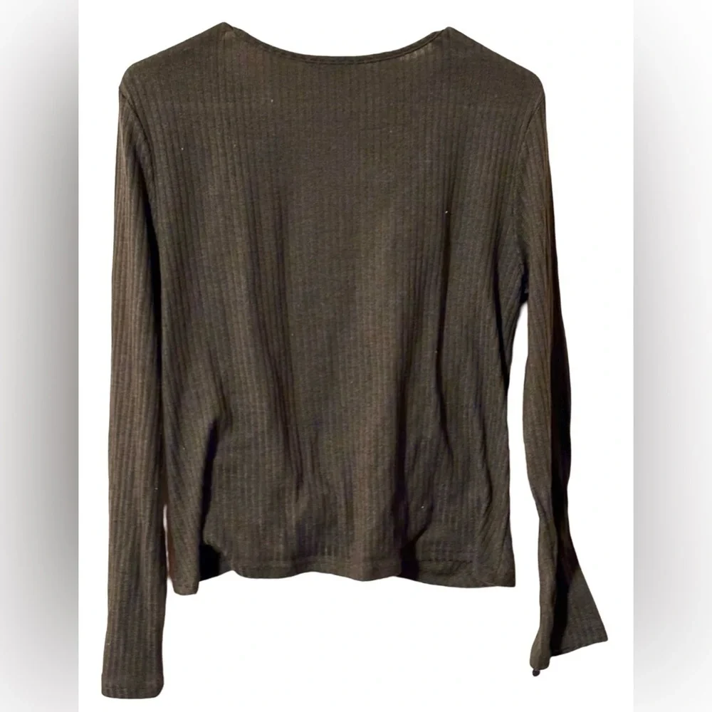 SHEIN - Women’s Long Sleeved Knotted Ribbed Shirt* NWOT - Picture 2 of 3